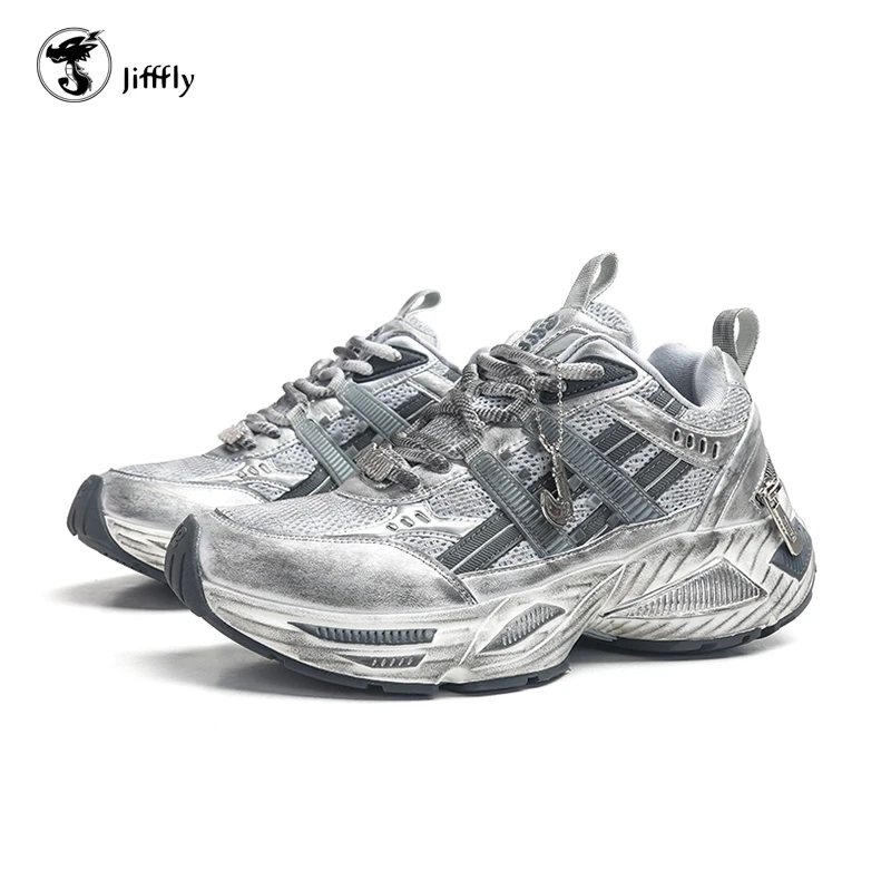 Jifffly时尚运动鞋男女同款休闲鞋增高质感国潮老爹鞋户外跑步鞋
