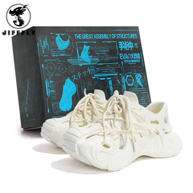 jifffly机甲洞洞鞋明星同款时尚潮流老爹鞋增高百搭沙滩潮鞋透气