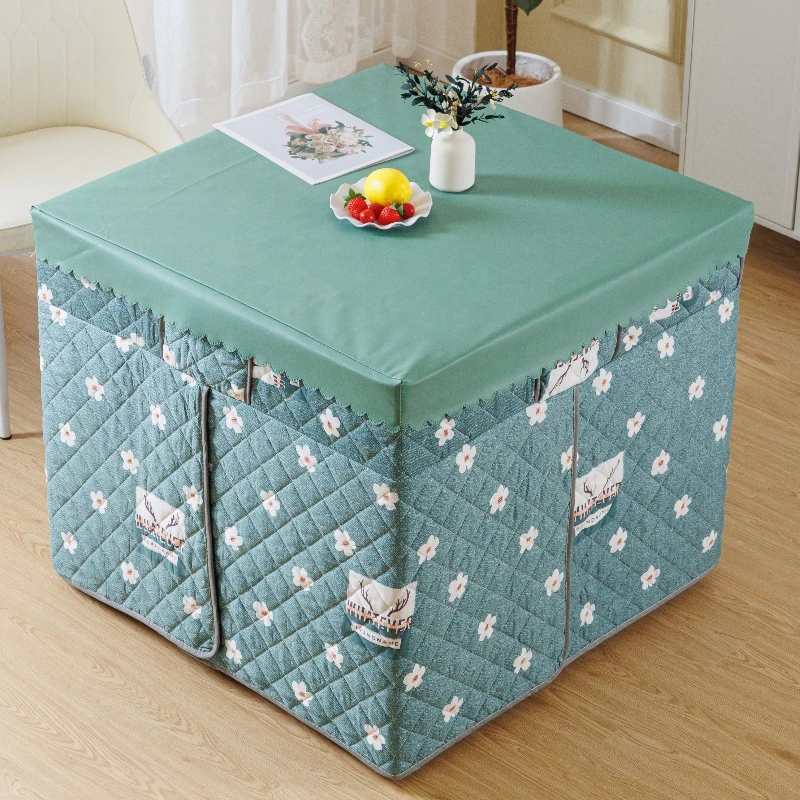 冬天烤火桌子罩套正方形家用火炉罩套取暖桌布冬天新款加厚电炉套