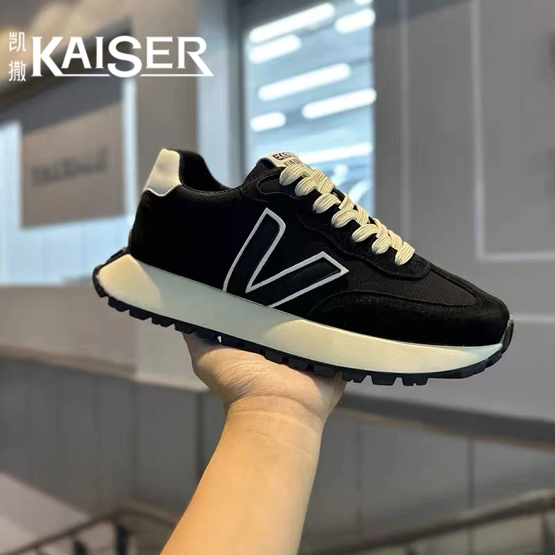 KAISER/凯撒·男鞋秋冬新款时尚皮面阿甘鞋男士厚底增高运动休闲鞋