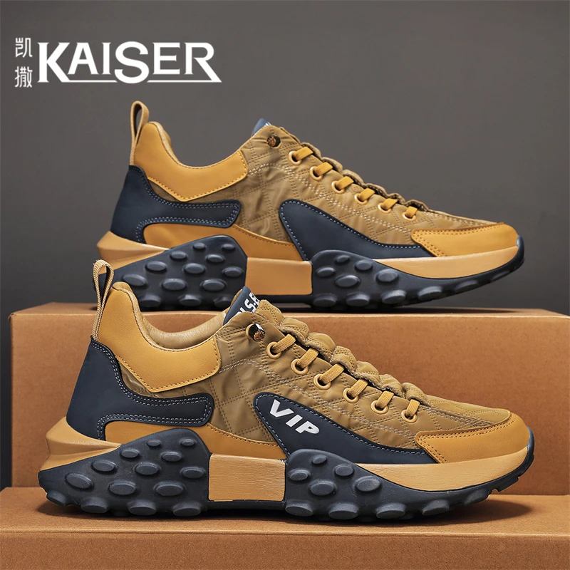 KAISER/凯撒·男鞋时尚透气休闲运动鞋男士潮流百搭厚底增高老爹鞋