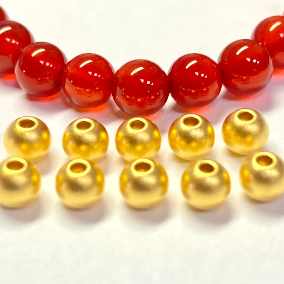 足金卡5古法珠十全十美手链时尚气质精美貔貅轻奢简约A006-10（白）