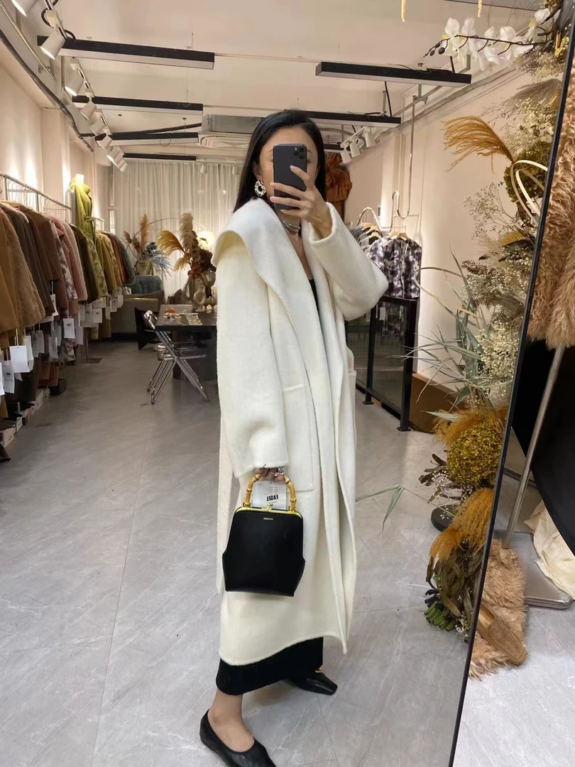 20057 大翻领苏丽双面羊绒羊毛大衣