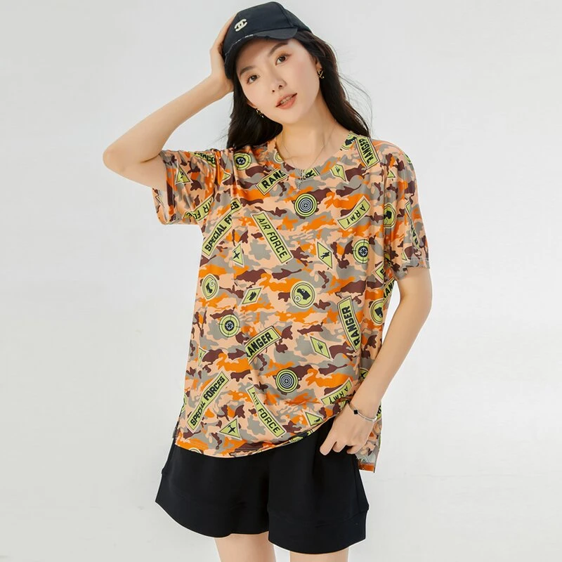 星梦情缘2025大码胖mm显瘦遮肉百搭遮臀上衣T恤