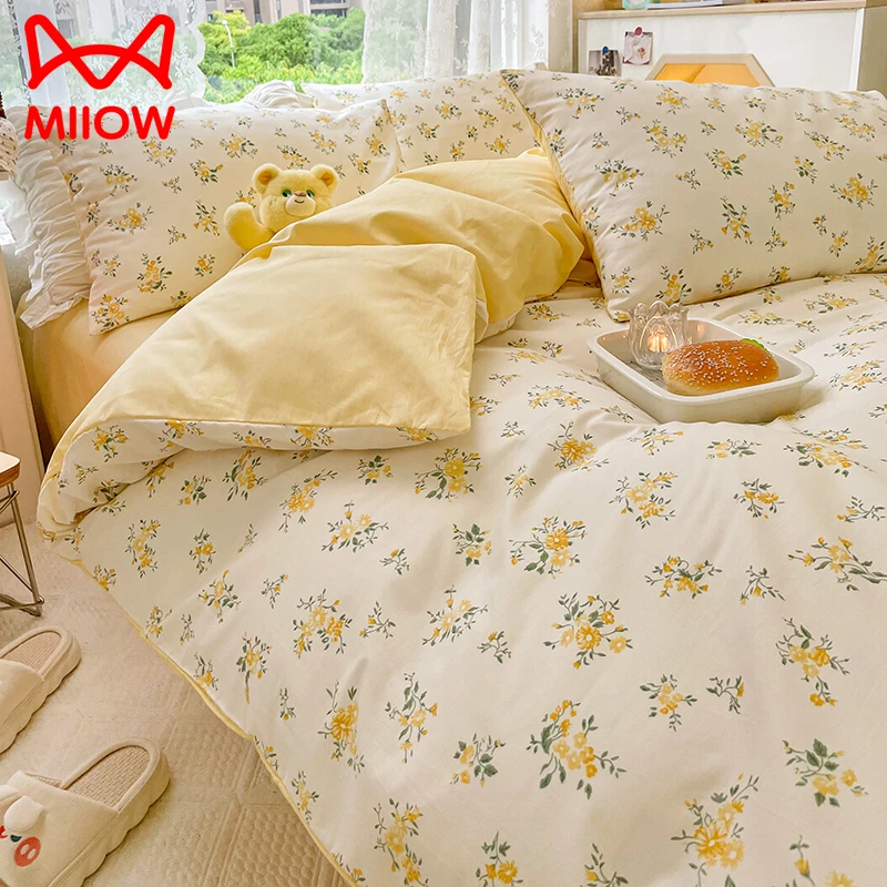 猫人小碎花纯棉被套单件150x200单人被罩180x200x230全棉被单双人