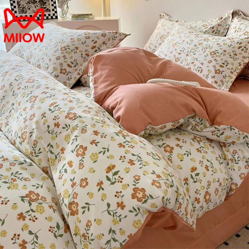 2024新款ins风冬季全棉被套单件纯棉原棉磨毛单人宿舍床单四件套