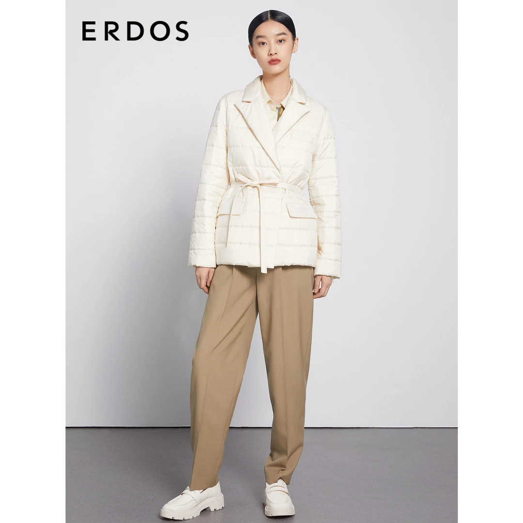 ERDOS 白鹅绒羽绒服外套短款时尚通勤22秋冬新款冬季保暖休闲夹克