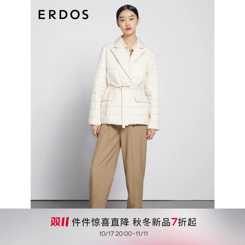ERDOS 白鹅绒羽绒服外套短款时尚通勤22秋冬新款冬季保暖休闲夹克
