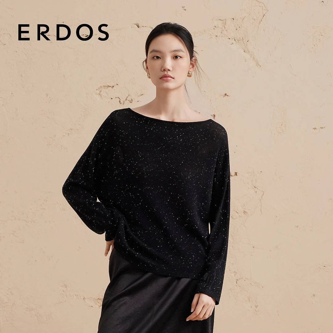 ERDOS 微透感星空亮片纱针织套衫轻薄柔软【漫舞飞花】秋冬新品