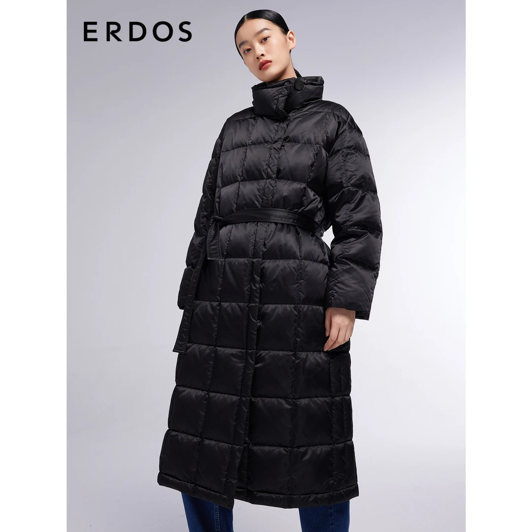 ERDOS 白鹅绒超长款羽绒服大衣外套防风加厚22秋冬新品E226JK003
