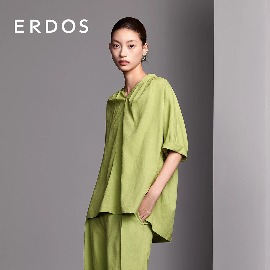 ERDOS 【春夏新品】青提绿V领衬衫吸湿透气CityToBeach风格【初夏】