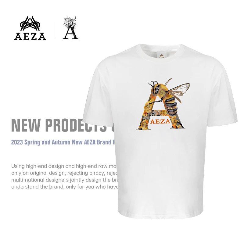 AEZA2024刺绣蜜蜂短袖T恤潮 AET153新品高定奢