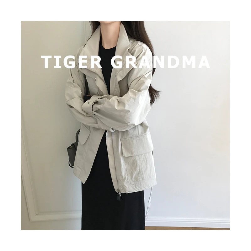 大奇TG 2408 质感廓形中长款夹克风衣