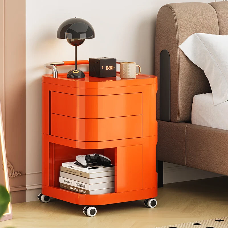 欧轩零食置物架客厅旋转收纳架家用收纳架子多层移动落地小推车