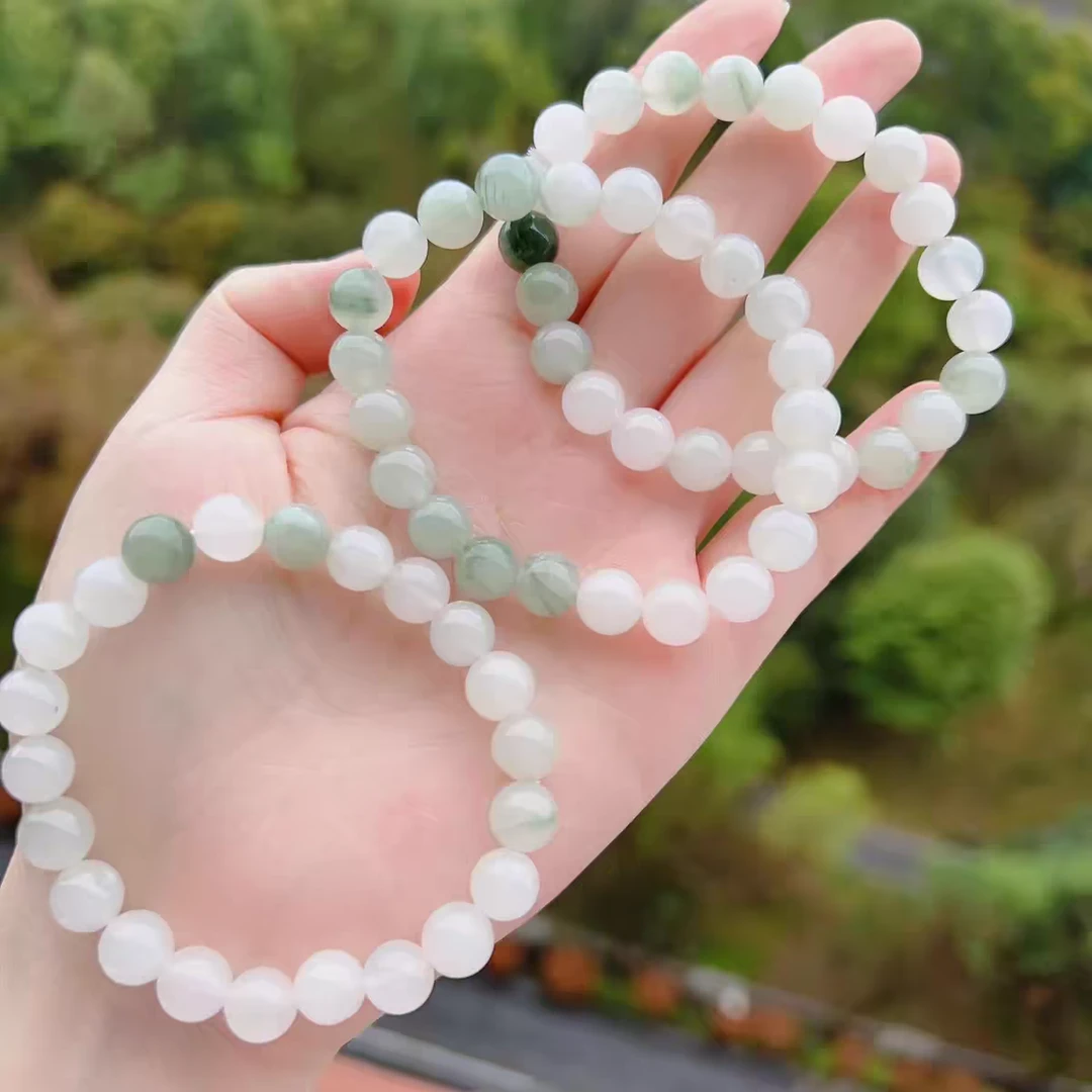 捡漏天山翠手串天然正品玉石手串男女飘翠手链清新款（多样性发货）