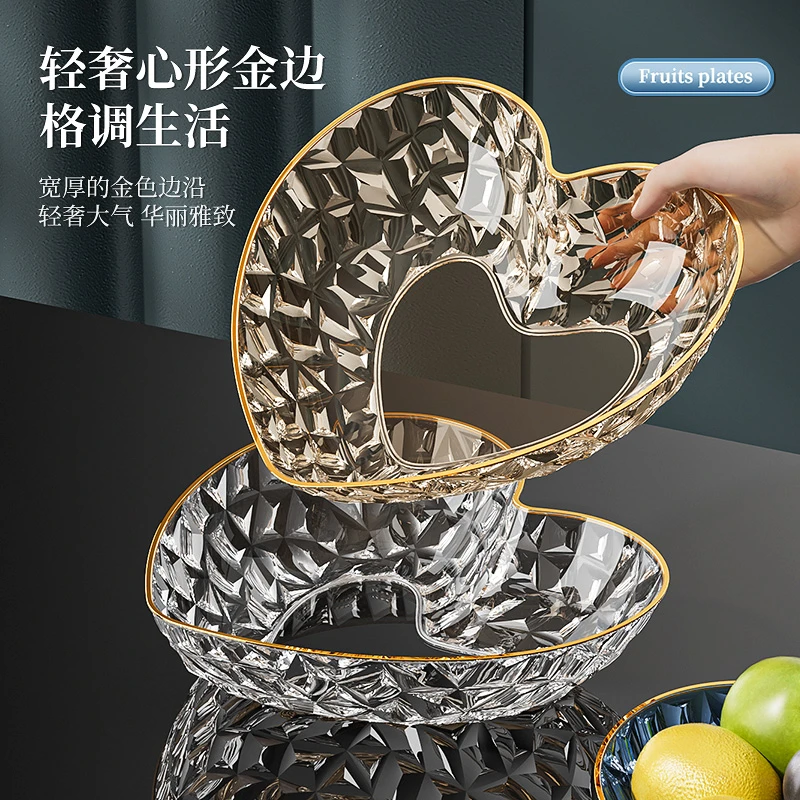 水果盘客厅茶几家用轻奢高端果盘2023新款塑料水果盆糖果盘零食盘