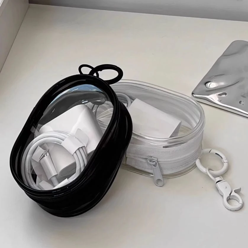 数据线充电器收纳包透明绕线便携随身外出耳机收纳盒大容量多功能