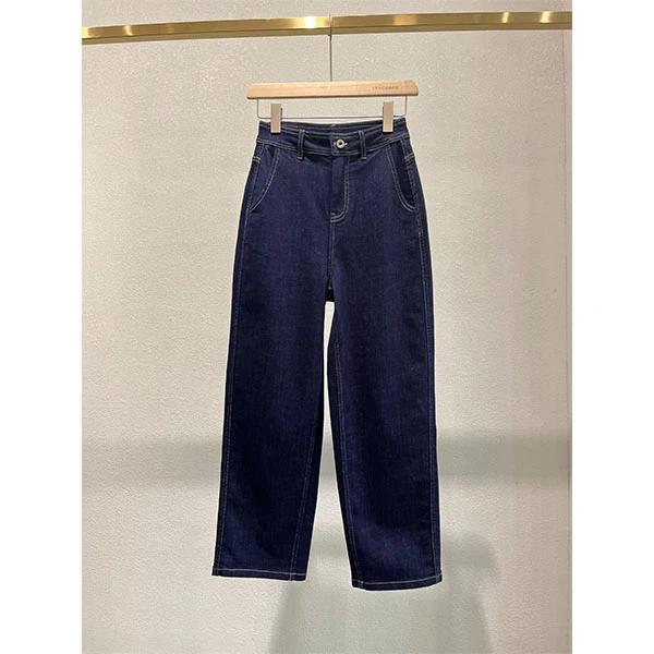 深蓝直筒休闲牛仔裤0242