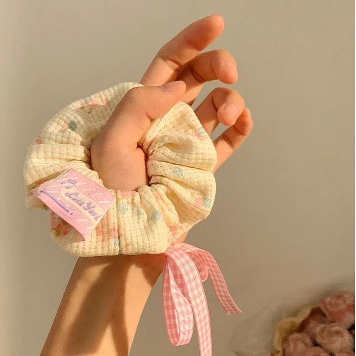 可爱粉色蝴蝶结大肠发圈女生扎丸子头发绳高弹力橡皮筋头绳头饰