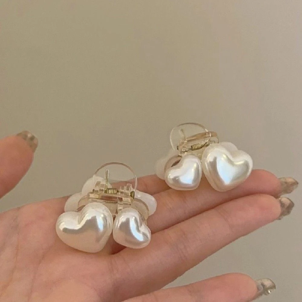 爱心珍珠迷你抓夹女边夹韩式高级感气质复古头饰可爱甜美发卡发夹