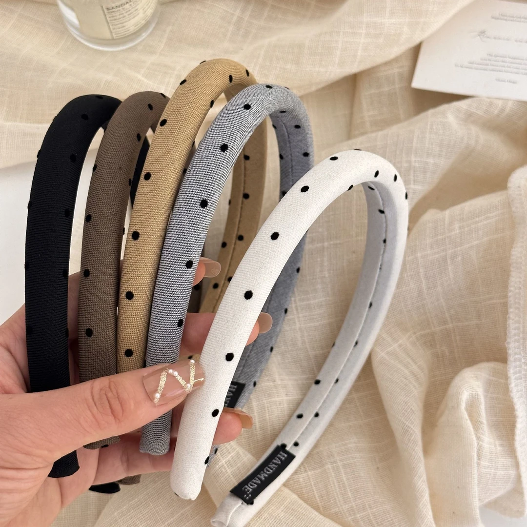 夏日波点发卡发箍女款2024新款高级感头箍高颅顶压发头饰外出百搭