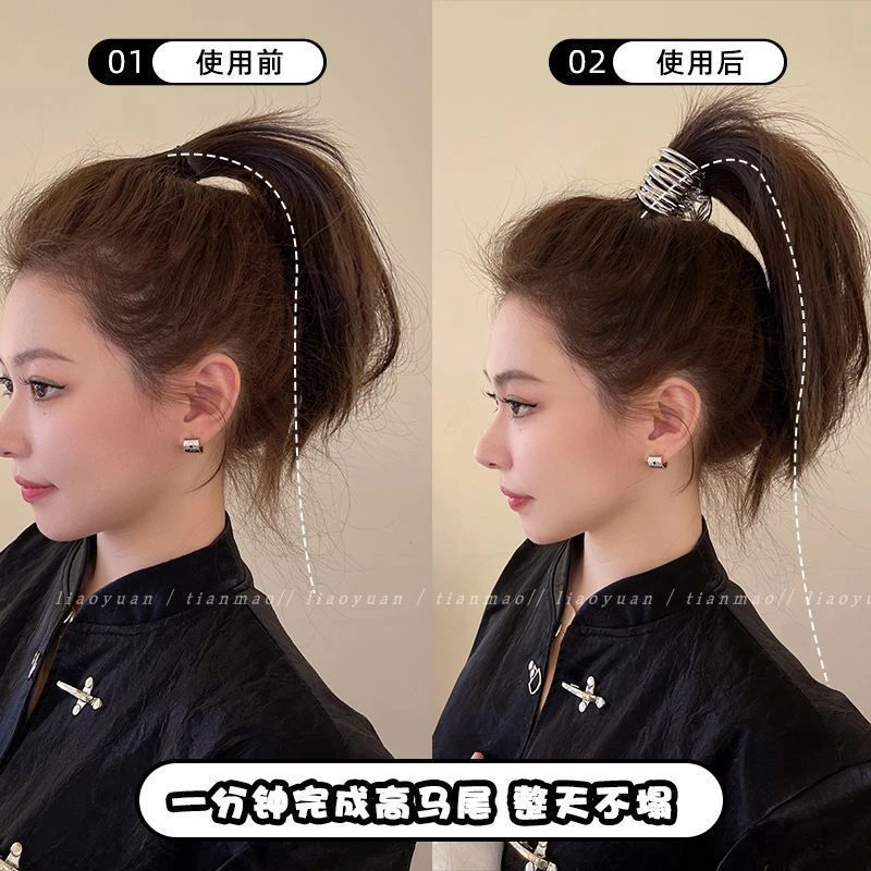 拽酷少女~简约高马尾抓夹高级感发夹头饰气质后脑勺发卡2023新款