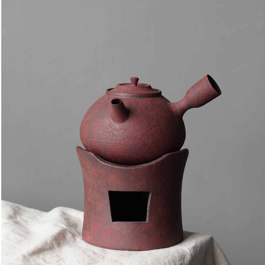 家用户外野外陶瓷酒精炉碳炉煮茶器烧水壶温茶炉茶壶套装底座双用