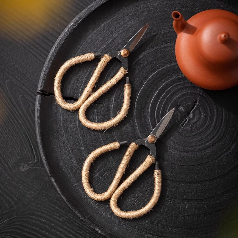 麻绳茶剪剪茶叶袋茶剪泡袋茶叶专用手工高端剪刀茶道茶艺茶具配件