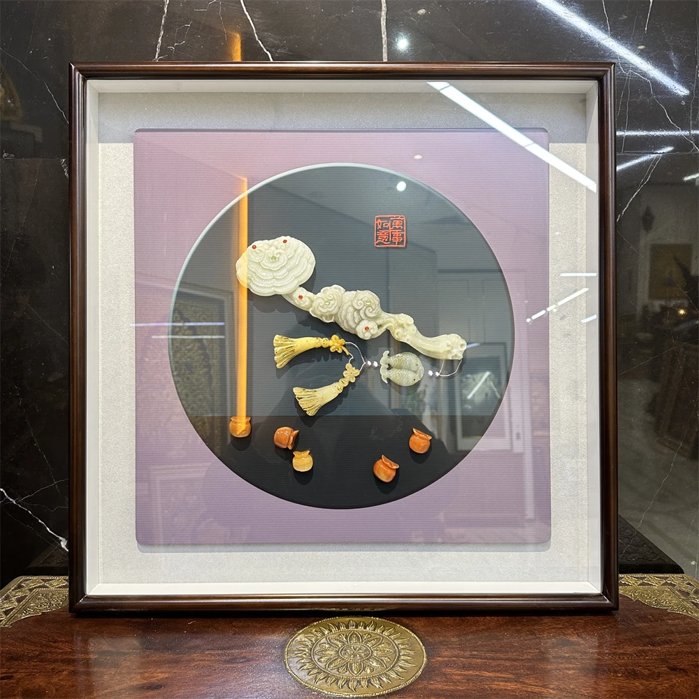 泰域《万事如意》实物画 中式客厅挂画 茶室书房办公室摆台装饰画