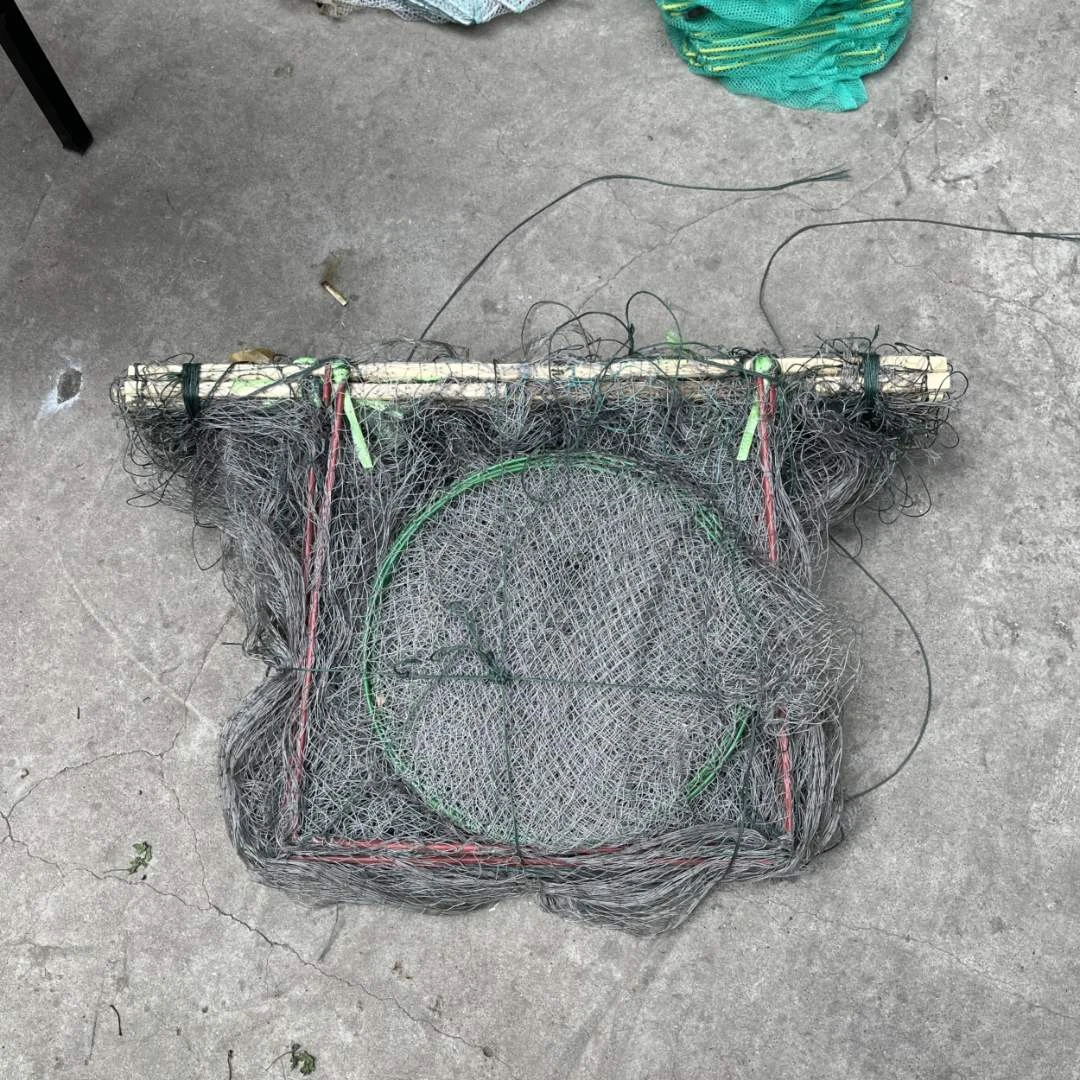 有节网竹片虾笼加密网笼带翅膀地笼钢丝加密渔网鱼笼河虾笼虾苗笼