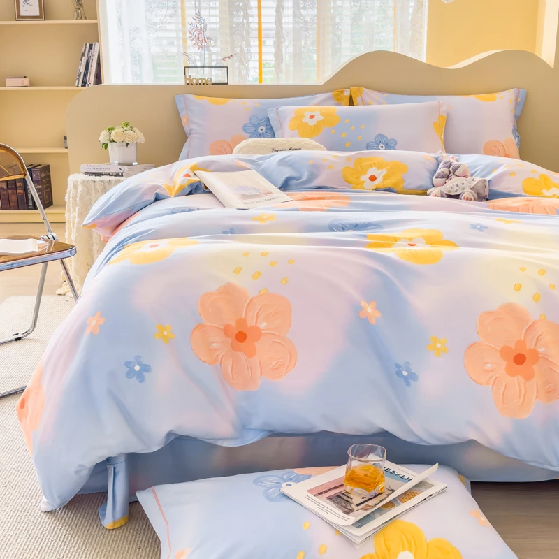 新疆阿克苏长绒棉四件套~流星花