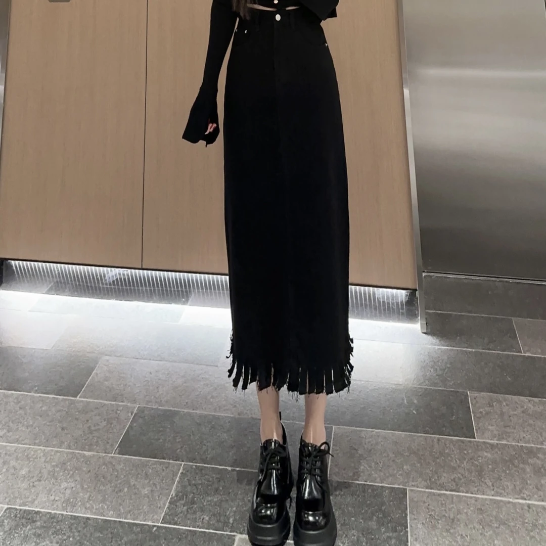 【流苏牛仔裙】小允姐姐2023新款气质百搭流苏牛仔裙