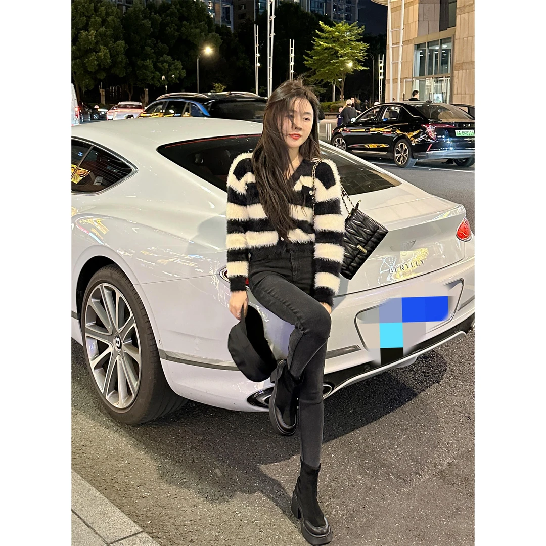 【慵懒条纹】小允姐姐2023新款时尚气质百搭慵懒条纹风撞色秋季毛衣