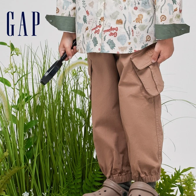 Gap童装2024春季新款重磅束脚裤多口袋工装裤890418/890321