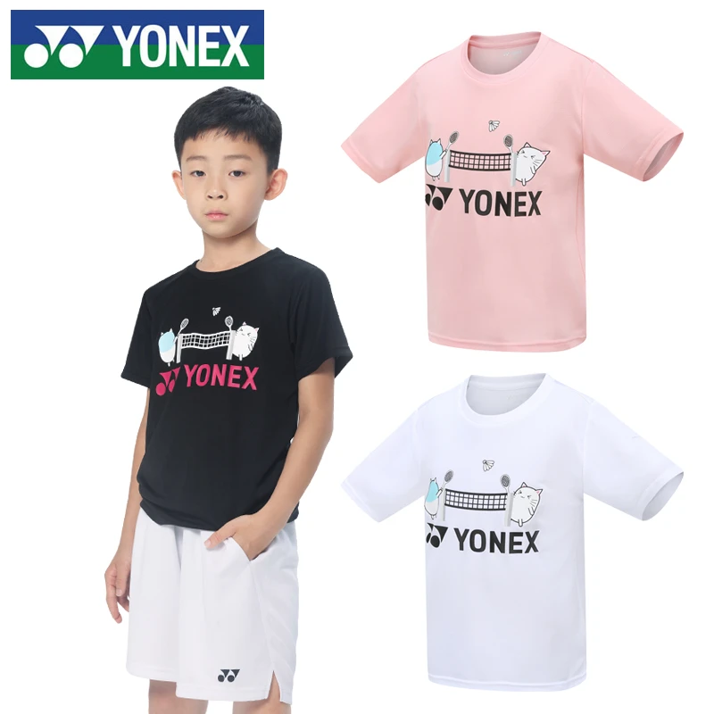 YONEX/尤尼克斯羽毛球服青少年透气速干男童女童休闲儿童训练半袖
