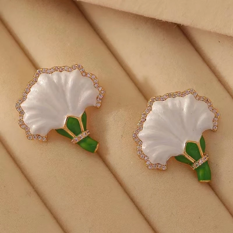 铜合金耳饰 百财铜合金典雅奢华秋冬新款高级感小众耳饰