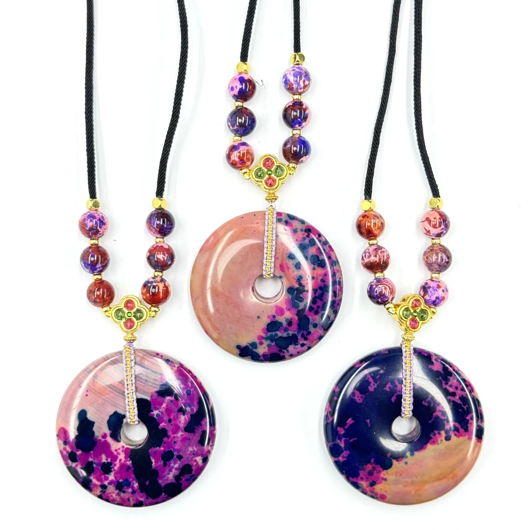 【符老板】y2439-国风设计款益母玛瑙平安扣-赠礼盒-多样性只发一件