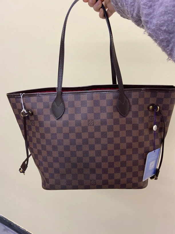 95新 LouisVuitton/路易威登 拉斐尔二G/LV棕棋盘格中号nf