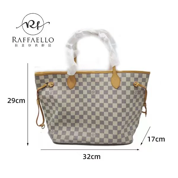 95新 LouisVuitton/路易威登 拉斐尔二G/LV白棋盘格中号nf/购物袋