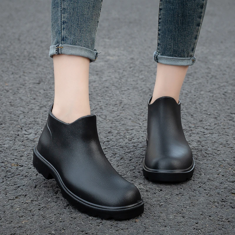 超轻时尚雨鞋女士短筒外穿厚底防水鞋雨靴洋气防滑耐磨工作胶鞋女