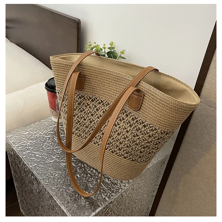 夏天海边度假草编包2025新款编织大容量单肩沙滩包时尚洋气托特包