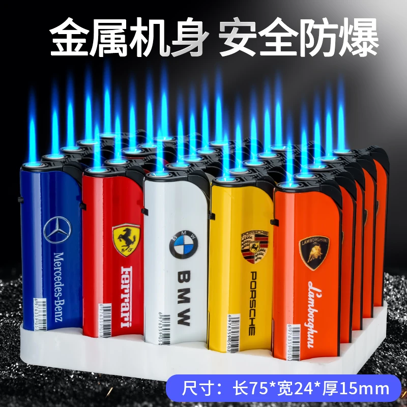[2024升级款]加厚耐用金属蓝焰直冲防爆点火防风打火机商超批发