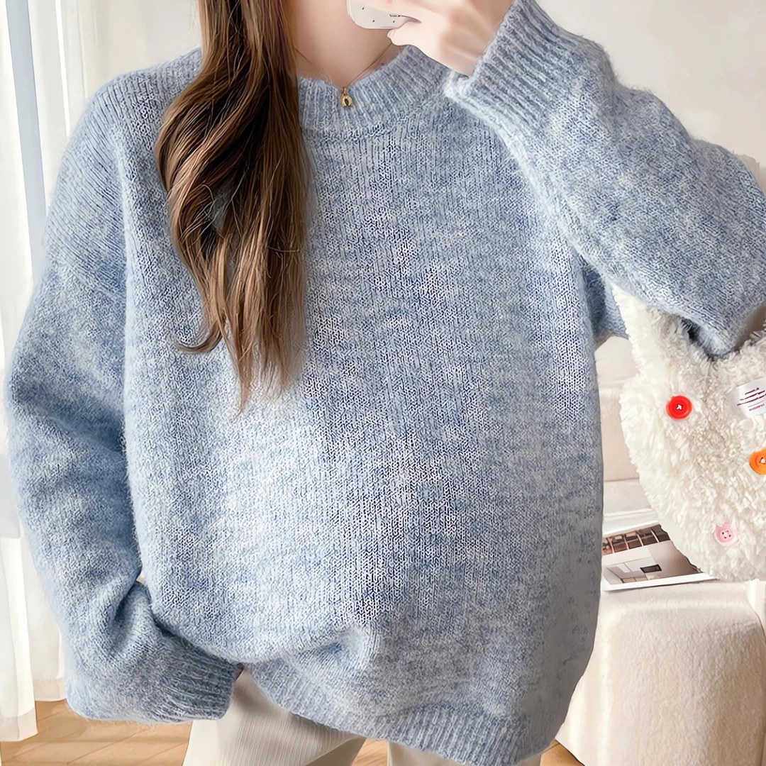 孕妇加厚毛衣秋冬2024新款提花宽松百搭时尚慵懒风长袖针织衫冬季