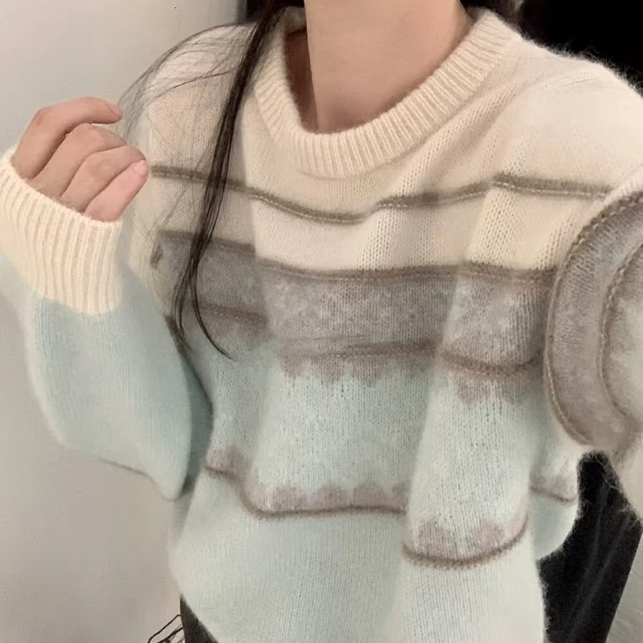 泡菜韩单！梦幻棉花糖软软绵绵提花毛衣