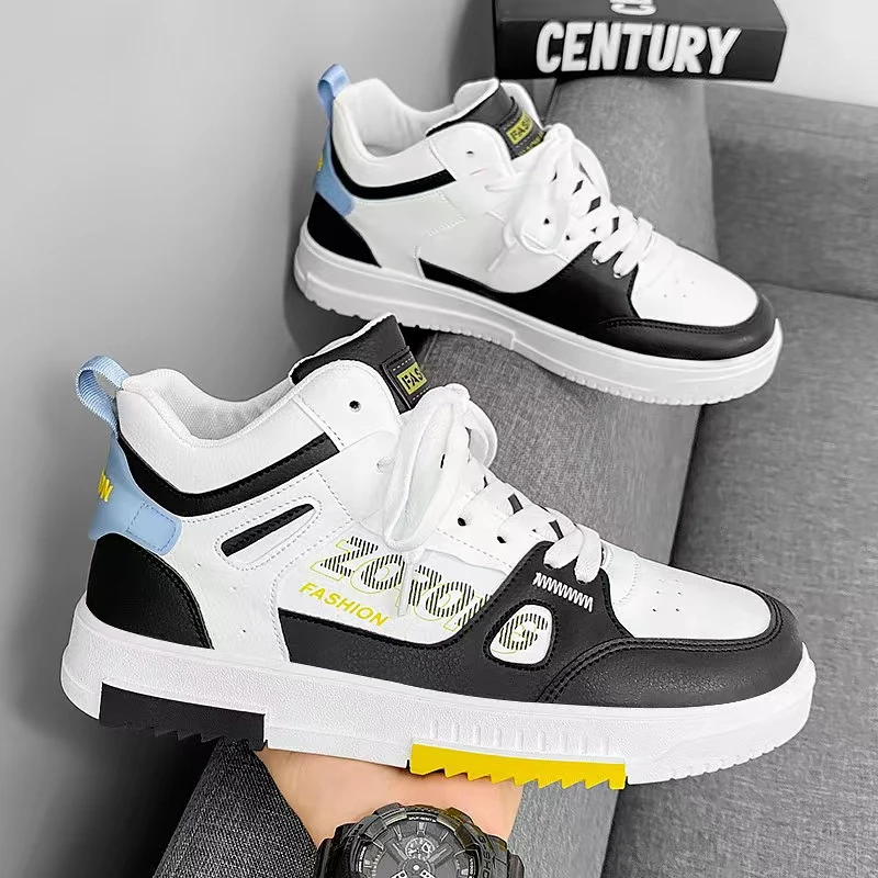 【小扬哥推荐】高帮板鞋冬季新款男鞋运动休闲百搭设计感小白鞋子