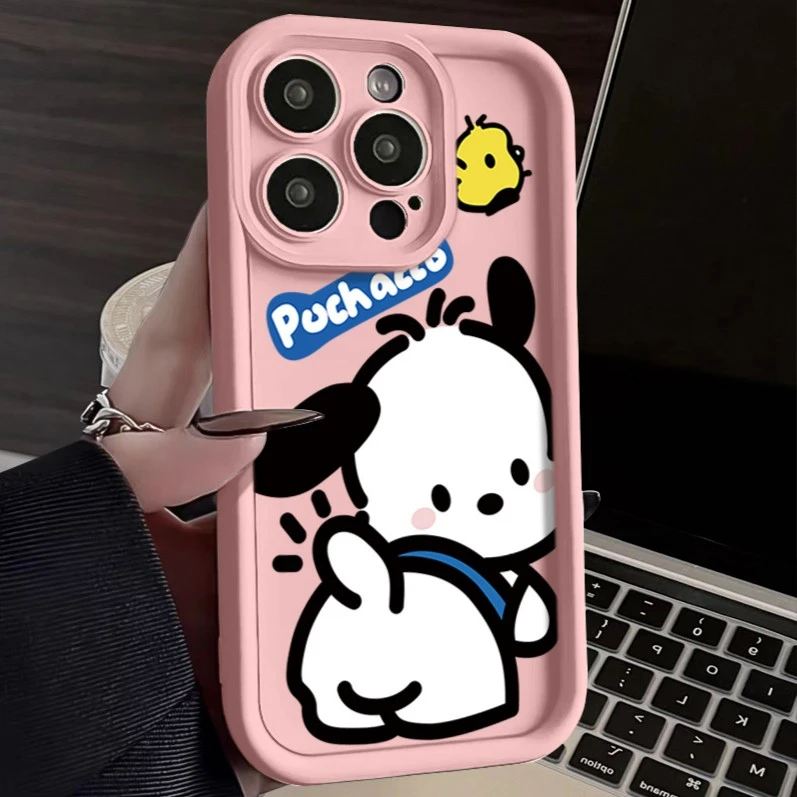 苹果手机壳帕恰狗蓝色苹果15新款iPhone14pro硅胶卡通防摔保护套