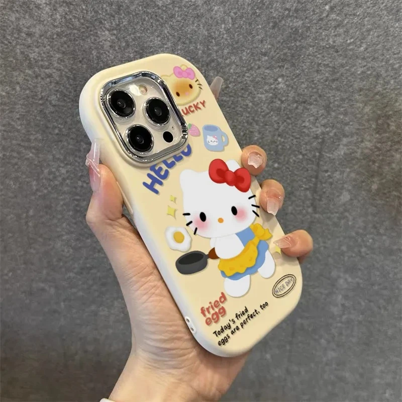 苹果手机壳可爱KT 猫15高级感iPhone14pro少女13全包12防摔保护套