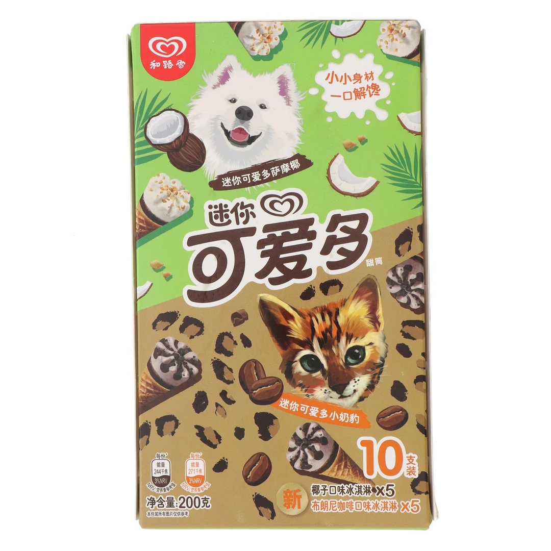 可爱多迷你萨摩耶椰子布朗尼咖啡口味冰淇淋200g雪糕同城送雪糕同城配