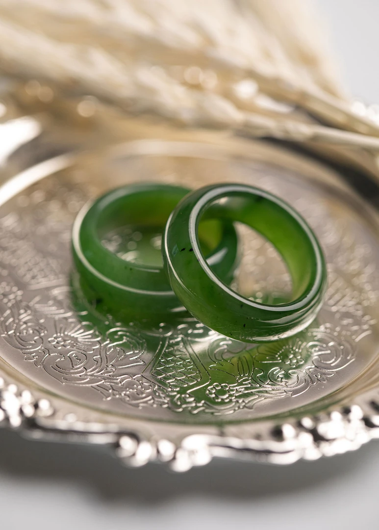 和田玉碧玉戒指戒圈 菠菜绿高冰气质时尚 多样性发货发其一