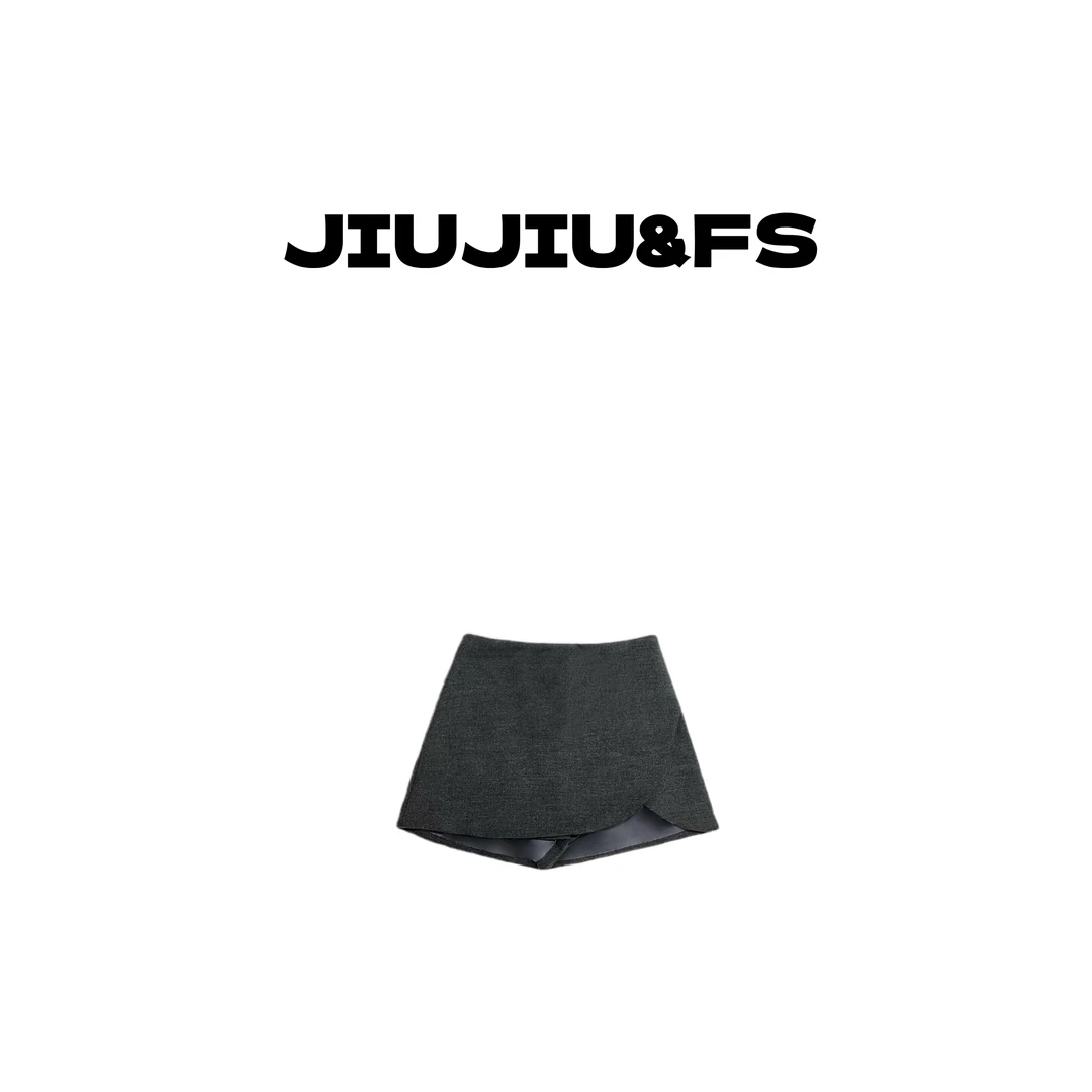 JIUJIU&FS“长腿直出”版型敲正半身裙设计感小众不规则高腰裤裙女